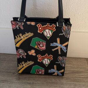 Vintage Baseball Themed Black shoulder Bag